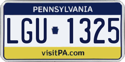 PA license plate LGU1325