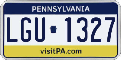 PA license plate LGU1327