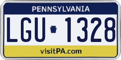 PA license plate LGU1328