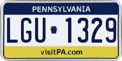 PA license plate LGU1329