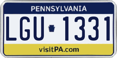 PA license plate LGU1331