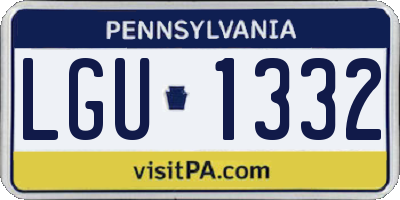 PA license plate LGU1332