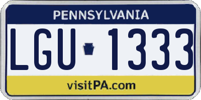 PA license plate LGU1333