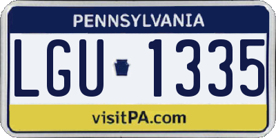 PA license plate LGU1335