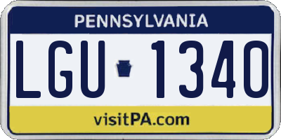 PA license plate LGU1340