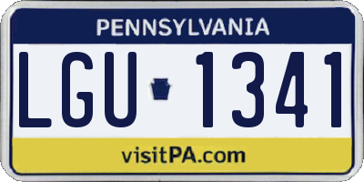 PA license plate LGU1341