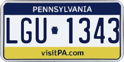 PA license plate LGU1343