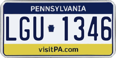 PA license plate LGU1346