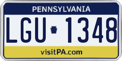 PA license plate LGU1348