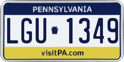 PA license plate LGU1349