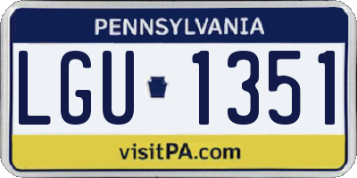 PA license plate LGU1351