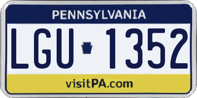 PA license plate LGU1352