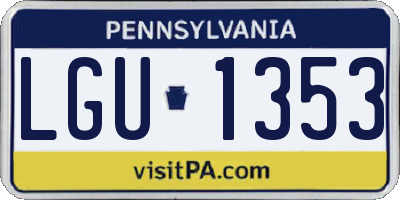 PA license plate LGU1353