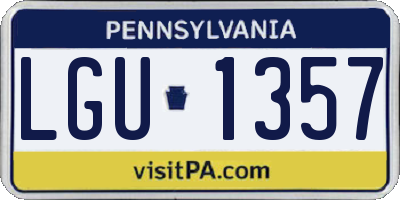 PA license plate LGU1357