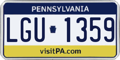 PA license plate LGU1359