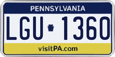 PA license plate LGU1360