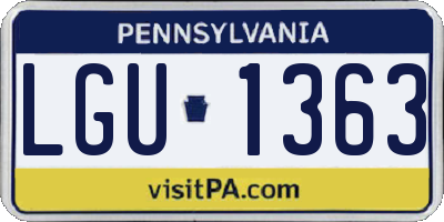 PA license plate LGU1363