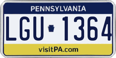 PA license plate LGU1364