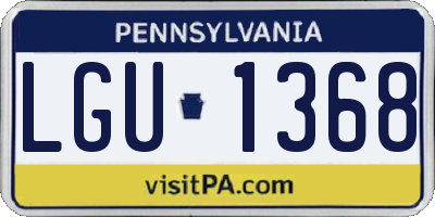PA license plate LGU1368