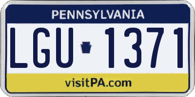 PA license plate LGU1371