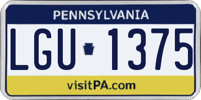PA license plate LGU1375