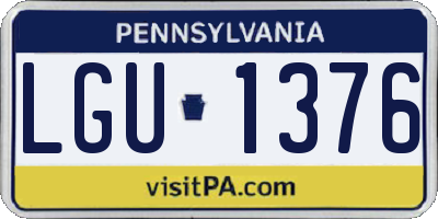 PA license plate LGU1376