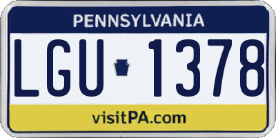 PA license plate LGU1378