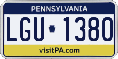PA license plate LGU1380
