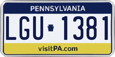 PA license plate LGU1381