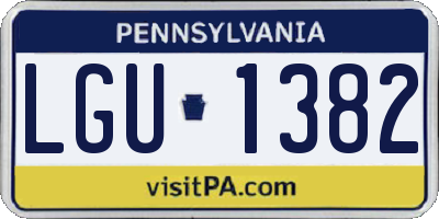 PA license plate LGU1382