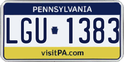 PA license plate LGU1383
