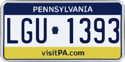 PA license plate LGU1393