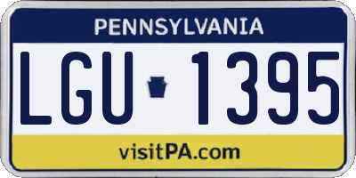 PA license plate LGU1395