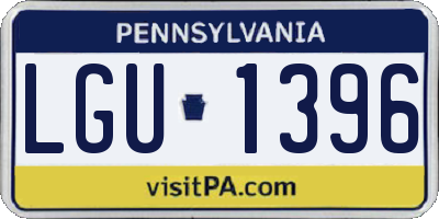 PA license plate LGU1396