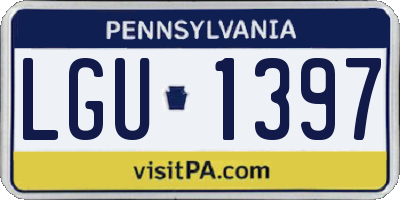 PA license plate LGU1397