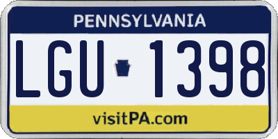 PA license plate LGU1398
