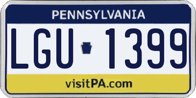 PA license plate LGU1399