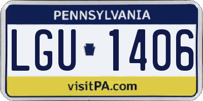 PA license plate LGU1406
