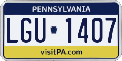 PA license plate LGU1407