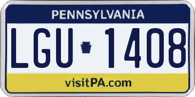PA license plate LGU1408