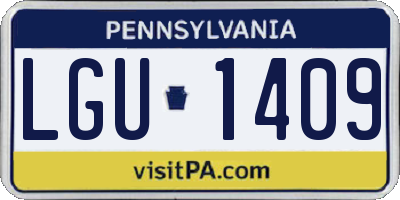 PA license plate LGU1409