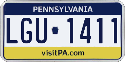 PA license plate LGU1411