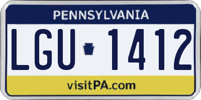 PA license plate LGU1412