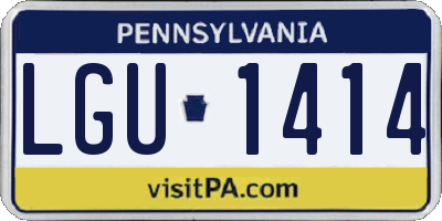 PA license plate LGU1414