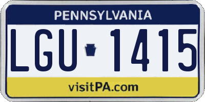 PA license plate LGU1415