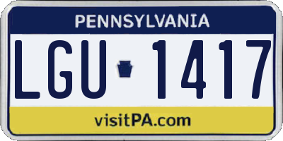 PA license plate LGU1417
