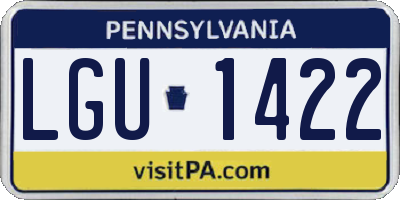 PA license plate LGU1422