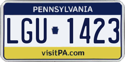 PA license plate LGU1423