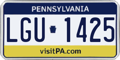 PA license plate LGU1425