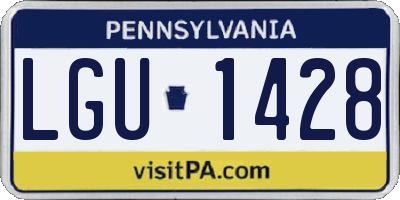 PA license plate LGU1428
